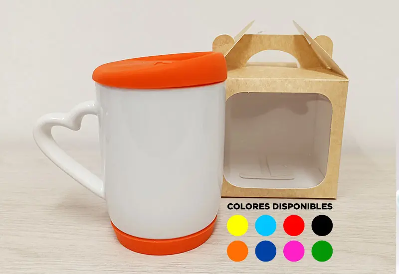 Mug con Tapa y Base - Zona Creativa